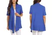 MOA Collection Women's Lightweight Short-Sleeve Cardigan. Plus Sizes Available. - Image 3