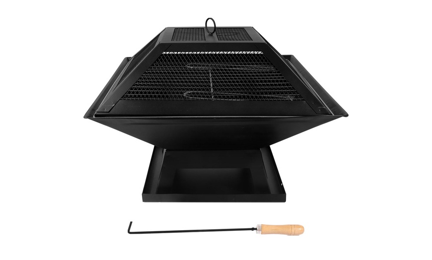 Image 3: Three-in-One Outdoor Square BBQ Grill