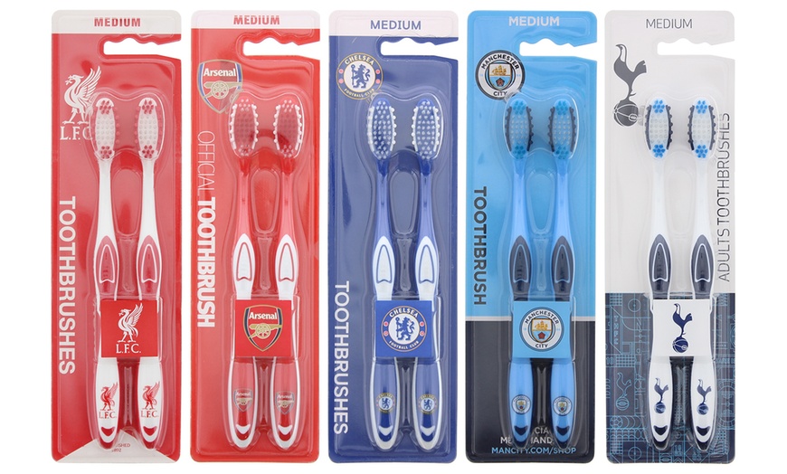 Image 1: Pack of Two EPL Football Toothbrush 