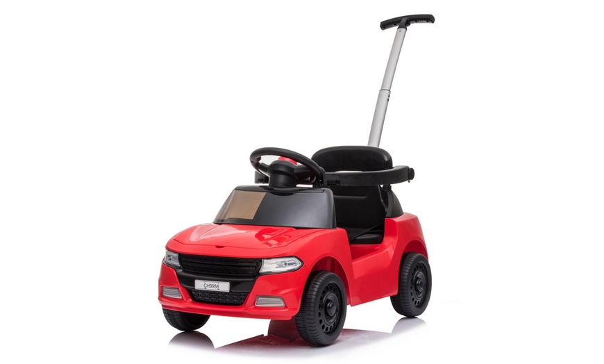 Image 1: Voiture Fast & Baby à chevaucher pour enfants avec barre de poussée