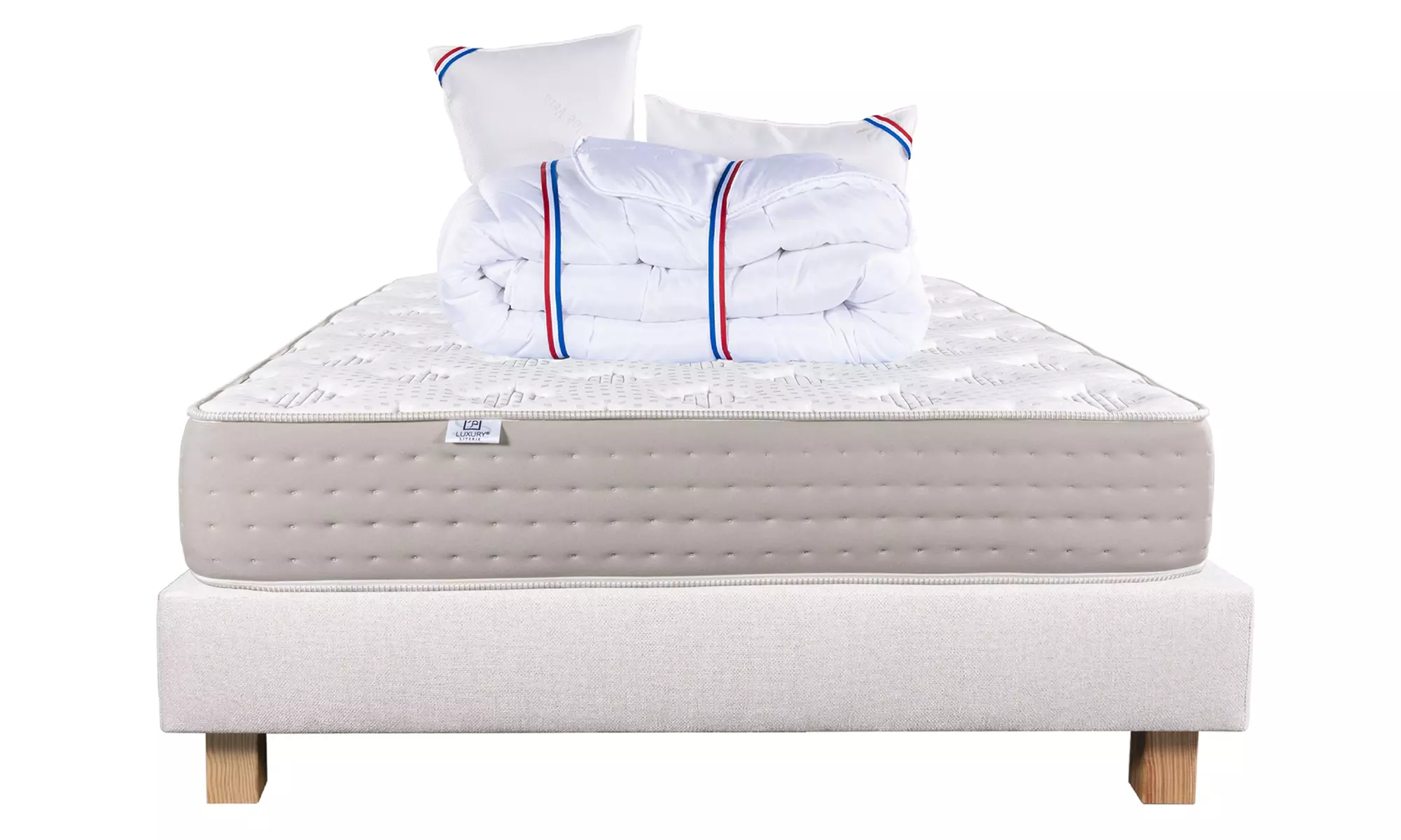 Matelas "Dreamlux", option sommier, oreiller, couette et tête de lit