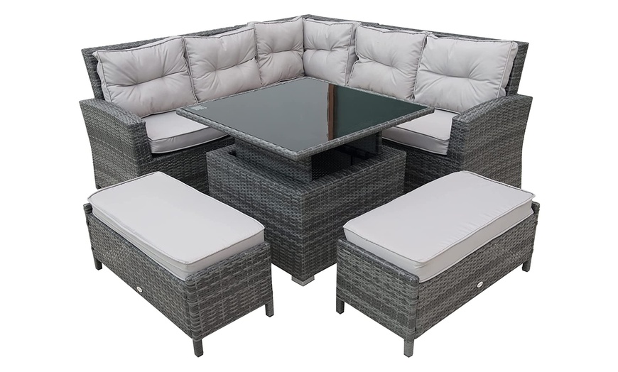 Image 2: Outsunny Six-Piece Rattan Set