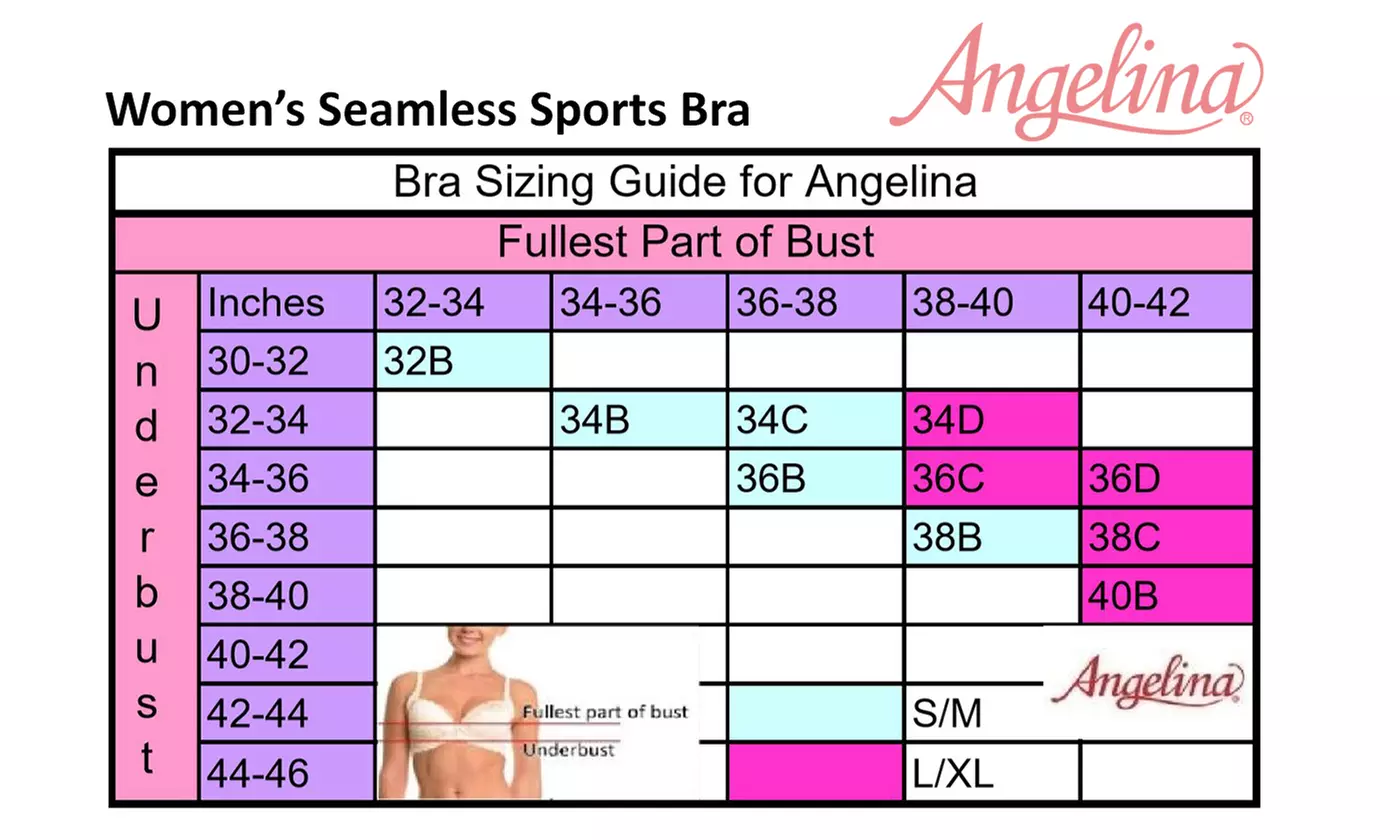 Angelina Seamless Sports Bra with Adjustable Y Strappy Back (3-Pack) - Second Medium