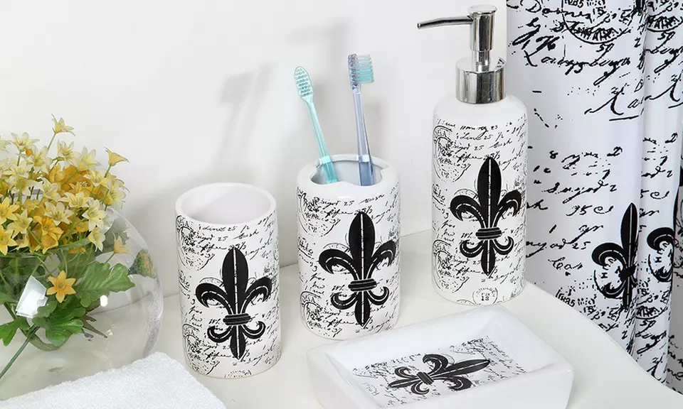Fleur De Lis Bathroom Set (18-Piece) - Primary Image