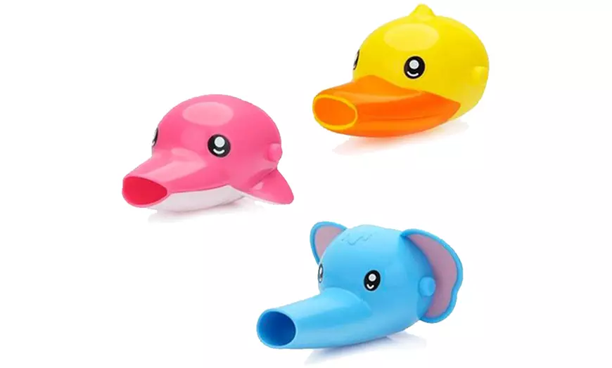 Image 3: 1 o 2 extensiones de grifo con forma de delfín, elefante o pato