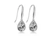 Paris Jewelry 14k White Gold Created Diamond Teardrop Earrings Plated - Second Medium
