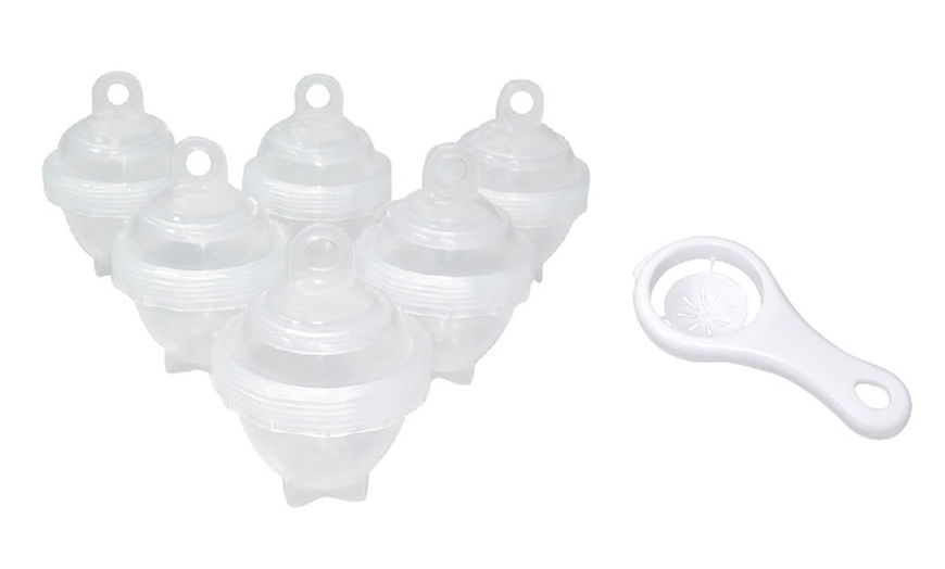 Image 6: Six Silicone Egg Poachers Set