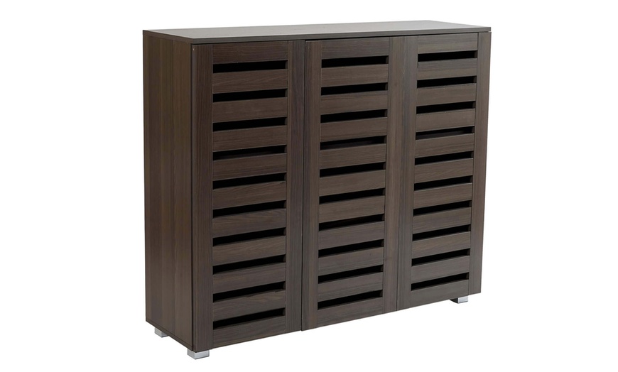 Image 25: Furniture Dealz Oslo 3 Door Shoe Storage Cabinet