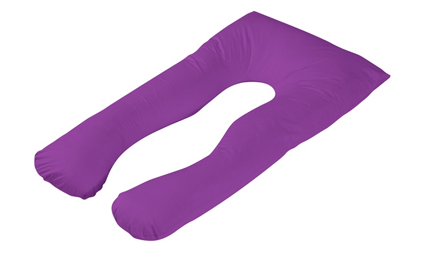 Image 17: U-Shaped Maternity Pillow with Pillowcase