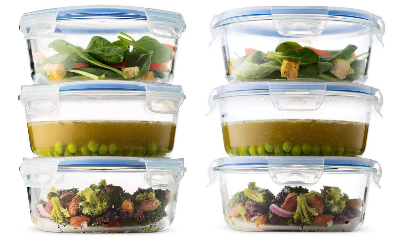 FineDine Glass Food Storage Container with Lid (32 Oz.; 3- or 6-Pack) - Primary Image