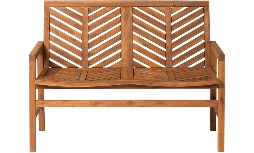 Image 7: Two-Seater Wooden Garden Bench