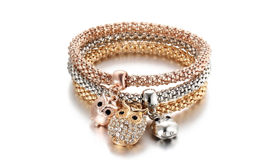 Image 9: Three-Pack of Multilayer Stackable Bracelets