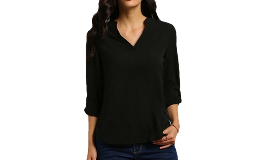 Image 2: Women's V-Neck Blouse