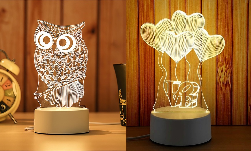 Image 9: LED 3D Night Light in Six Designs