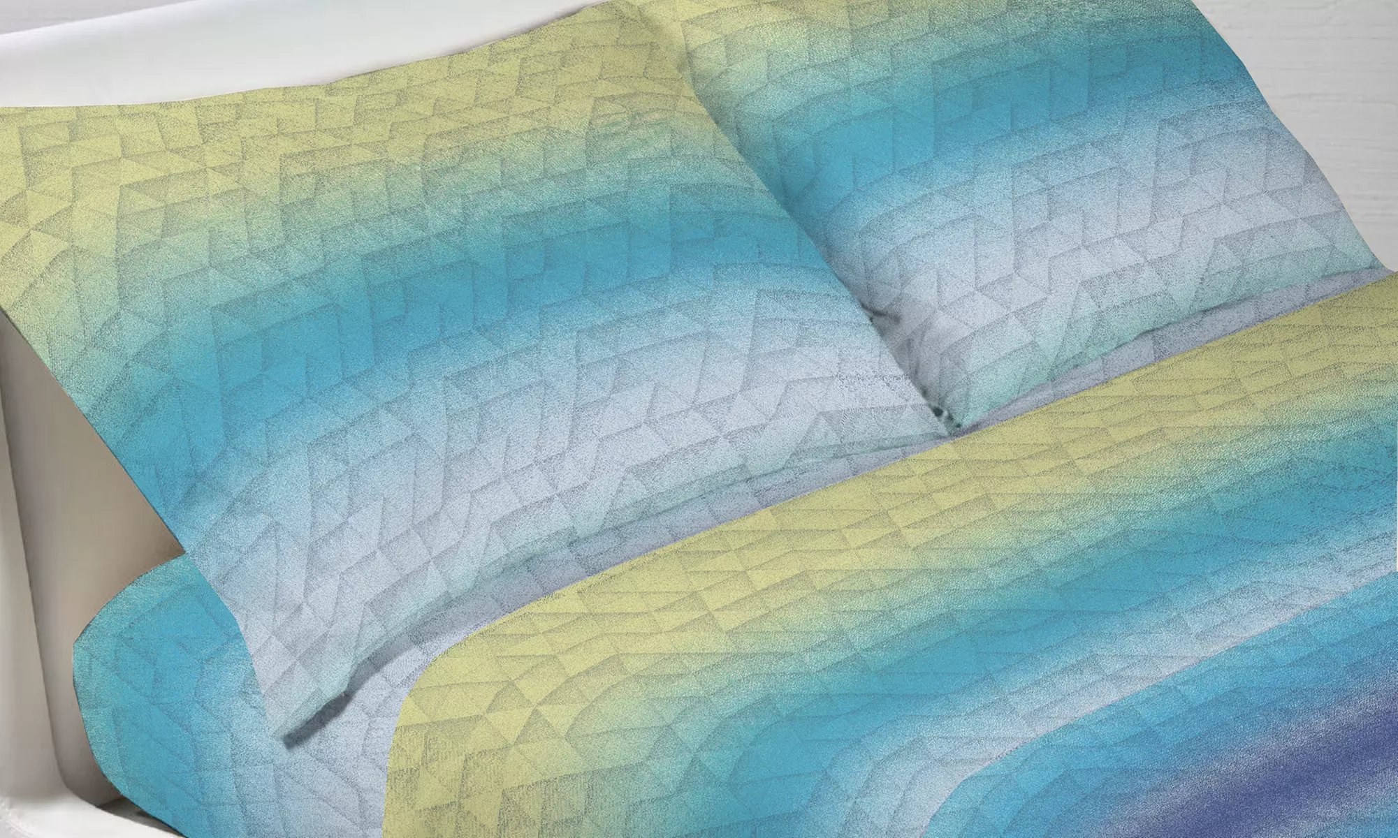 Completo lenzuola in 100% cotone fantasie rigate made in Italy