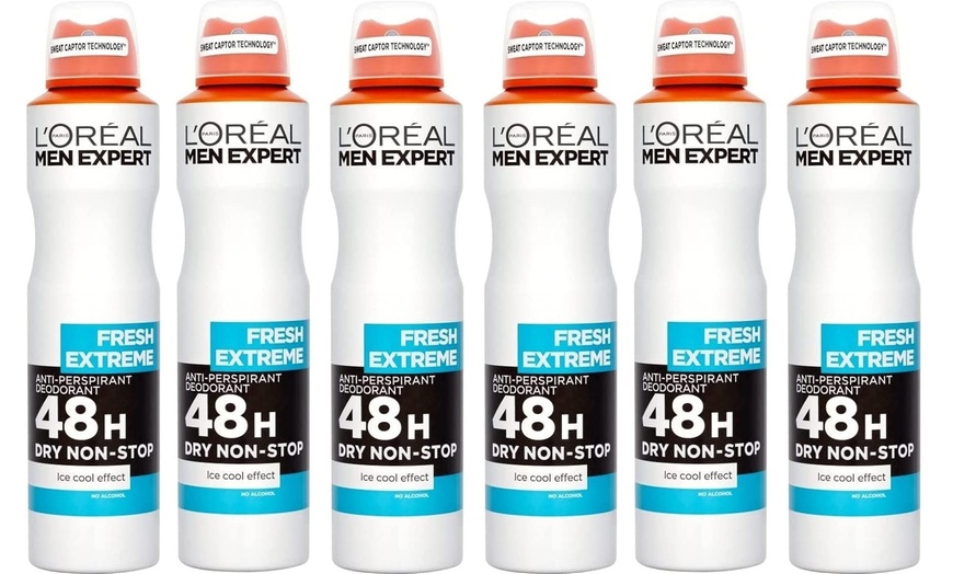 Image 3: Six-Pack of L'Oreal Men Expert Deodorant Body Sprays 250ml