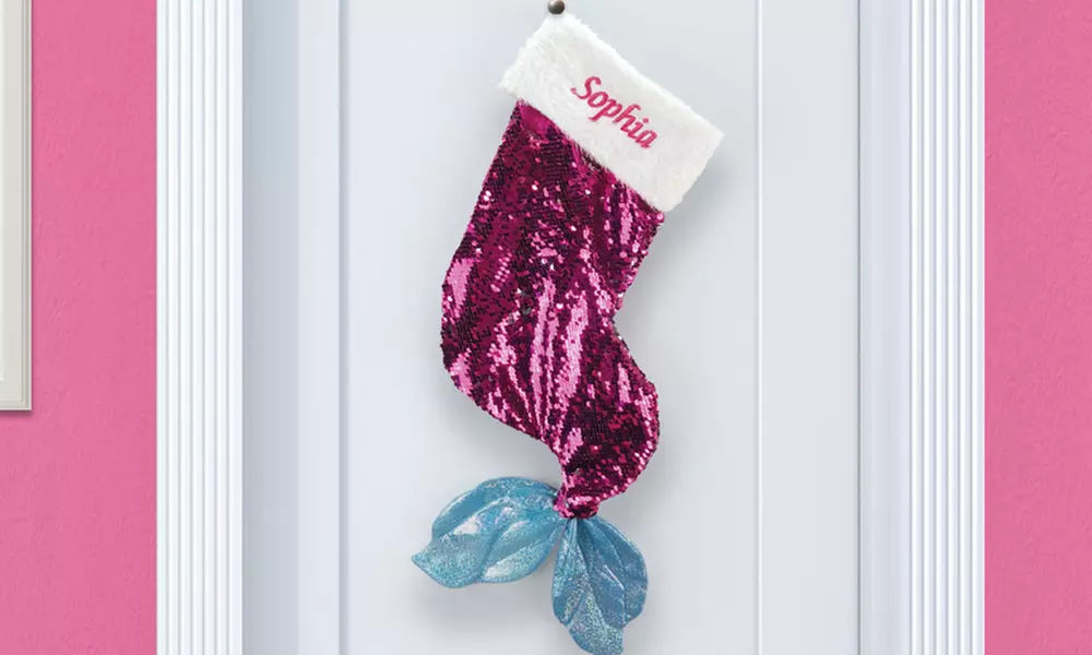 Personalized sequin mermaid stockings for unique holiday decor