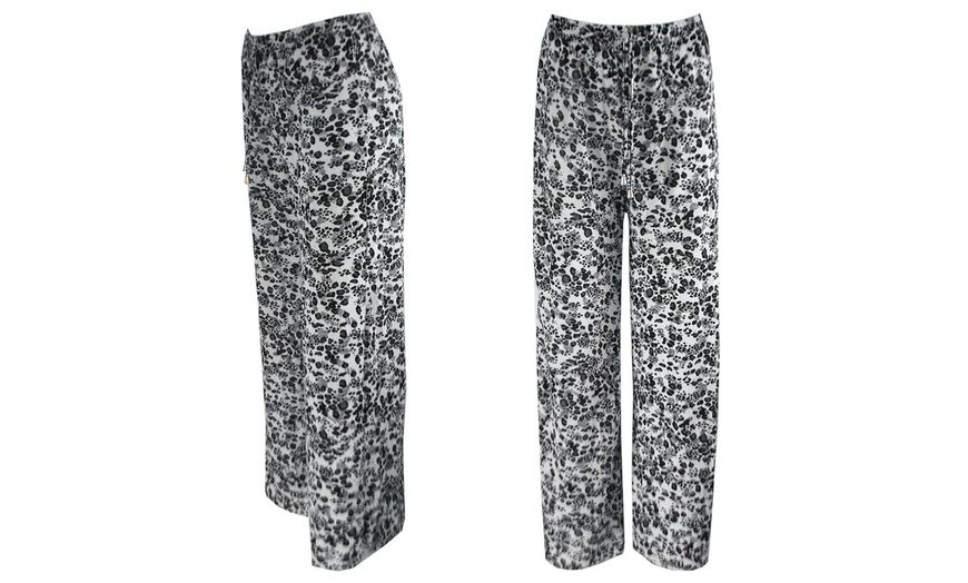 Image 11: Floral Printed Palazzo Trousers