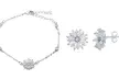 Marquise or Baguette Flower Cubic Zirconia Bracelet and Earrings Set by Elements of Love - Second Medium