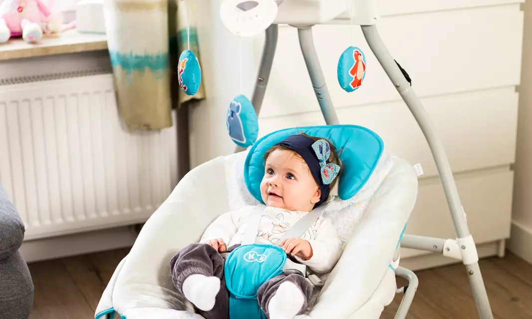 Kinderkraft Babyschaukel Gino in Blau oder Gelb mit 8 eingebauten Melodien - Primary Image