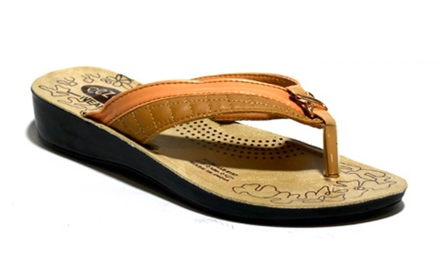 Image 10: Women's Low Wedge Flip Flops