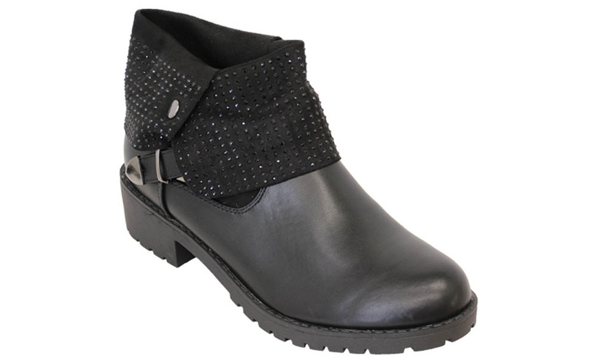 Image 2: Women's Cuban Heel Biker Boots