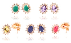 Genuine Gemstones Stud Earrings