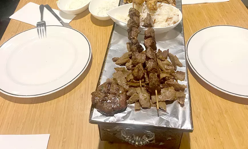 Image 1: Ultimate Sharing Feast: Meter-Long Mixed Grill, Dips, Salad & Wine for Two at Achelya - Up to 30%