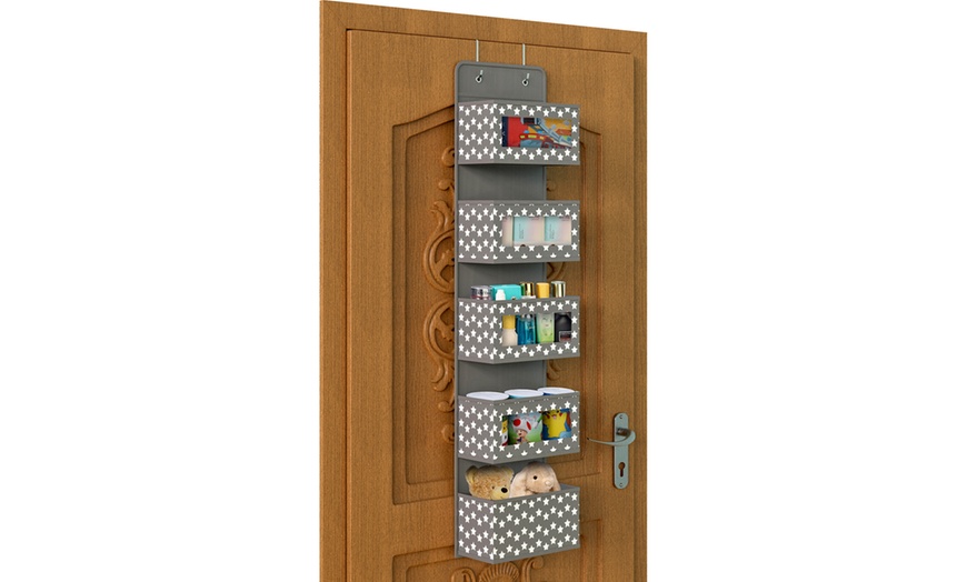 Image 22: Four- or Five-Tier Over-the-Door Hanging Organiser