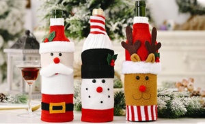 One, Two or Three Christmas Wine Bottle Covers