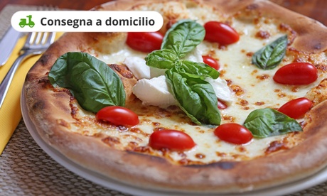 Pizza, dolce e bibita per una o 2 persone Ristorante Pizzeria Mediterraneo. Consegna gratuita a domicilio