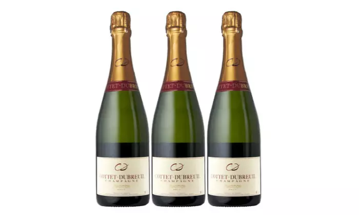 Three Bottles of Cottet Dubreuil French Champagne from Splash Wines (Up to 65% Off) - Primary Image