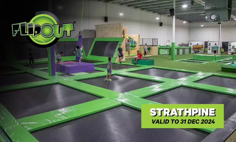 Trampoline Park Entry: 1- or 2-Hour for One Person, or 1-Hr for 4 People at Flip Out Strathpine (Up to 25% Off) - Primary Image