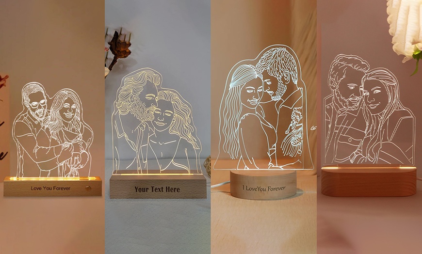 Image 3: One or Two Personalized Sketch Photo Night Light