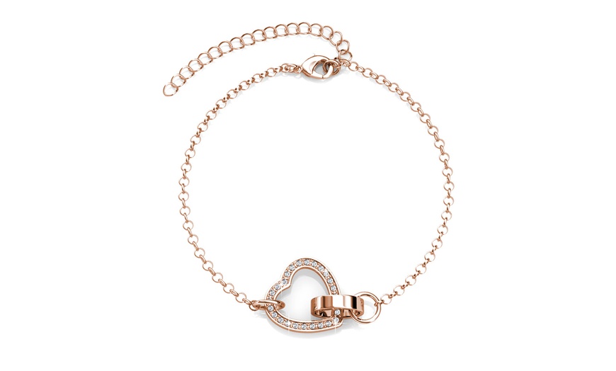 Image 10: Locked Heart Bracelet Chain Bracelet