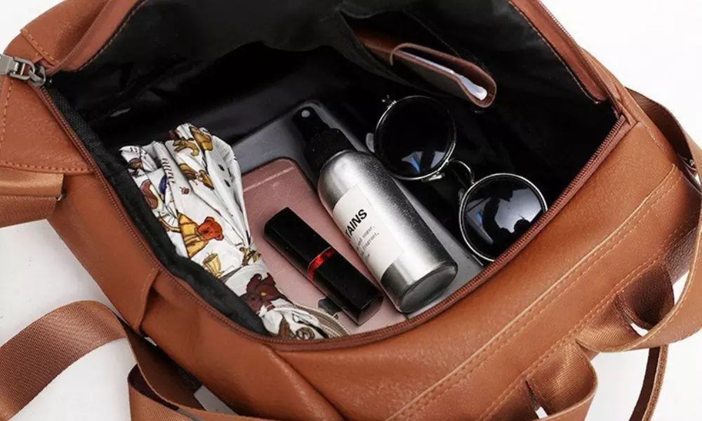 Sac à dos en similicuir antivol avec plusieurs poches