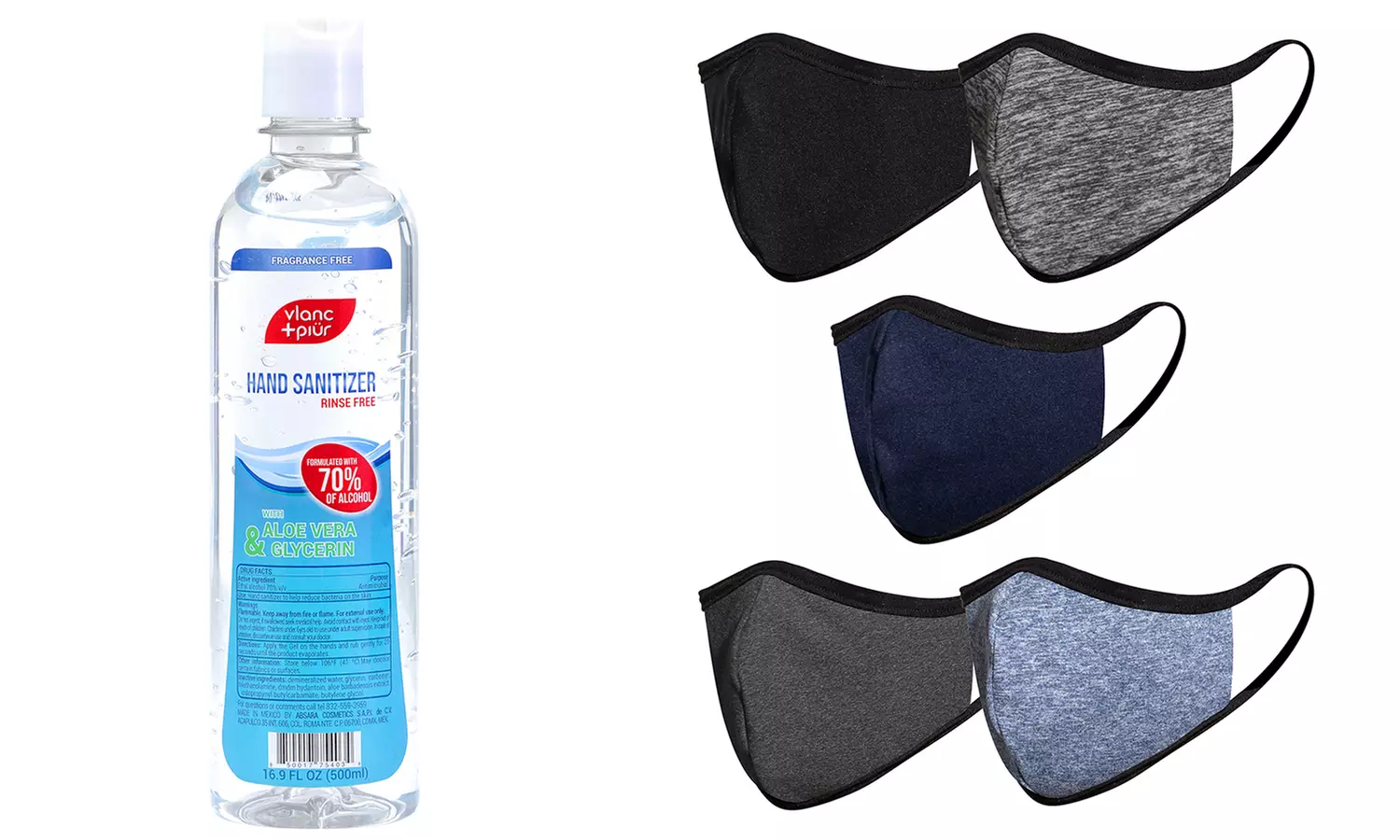Social Distancing Masks and Hand Sanitizer Kit (2-,3-,5-,6-Pack) - Primary Image
