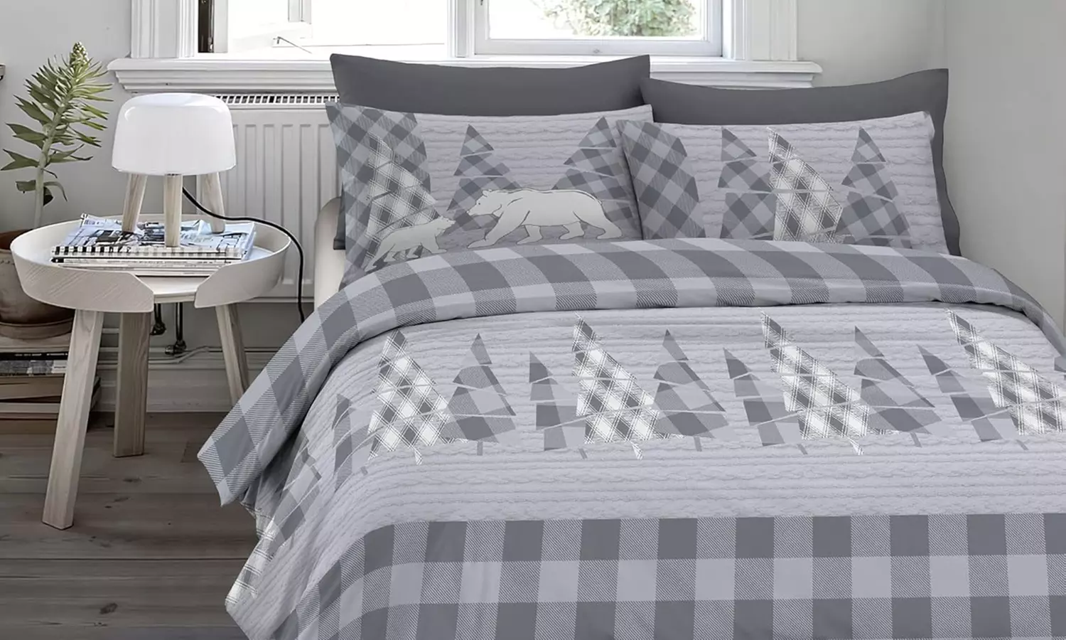 Juego de funda nórdica de franela 100 % algodón con fundas de almohada