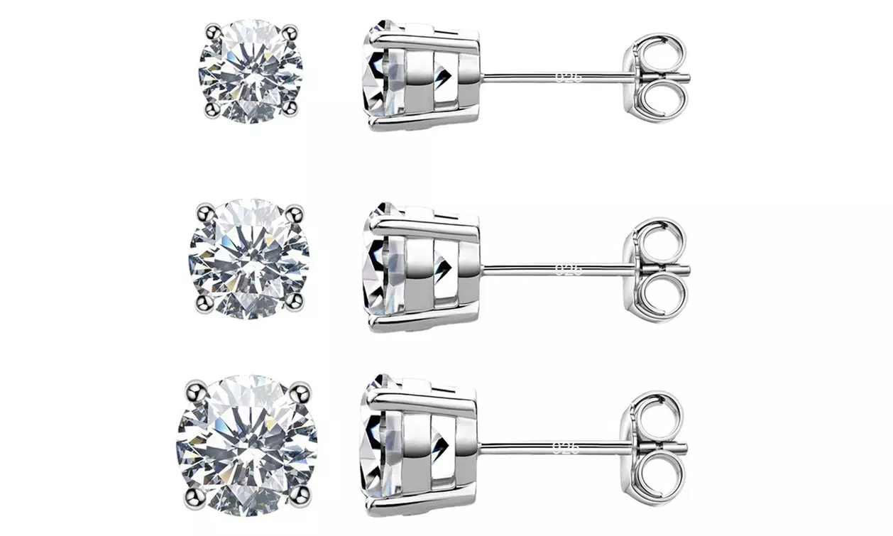 1 of 2 sets van 3 paar oorbellen gemaakt met Swarovski®-kristallen, naar keuze in een zwarte geschenkdoos - Primary Image