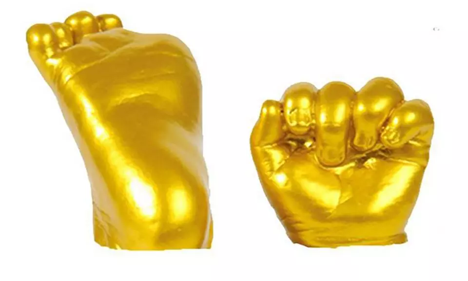 3D-Abdruck-Set für Kinderhand und -fuß in Silber oder Gold - Second Medium