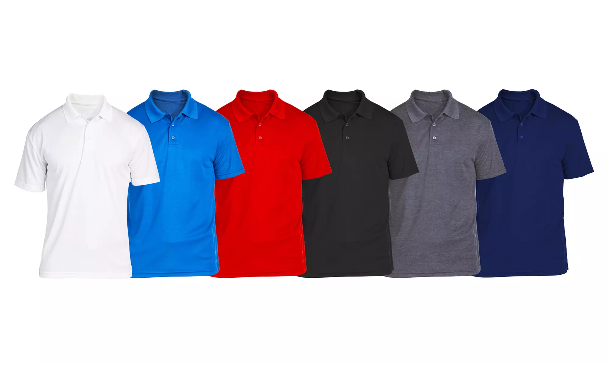SEL Men's Cotton Jersey Polo (6-Pack; S-2XL) - Primary Image