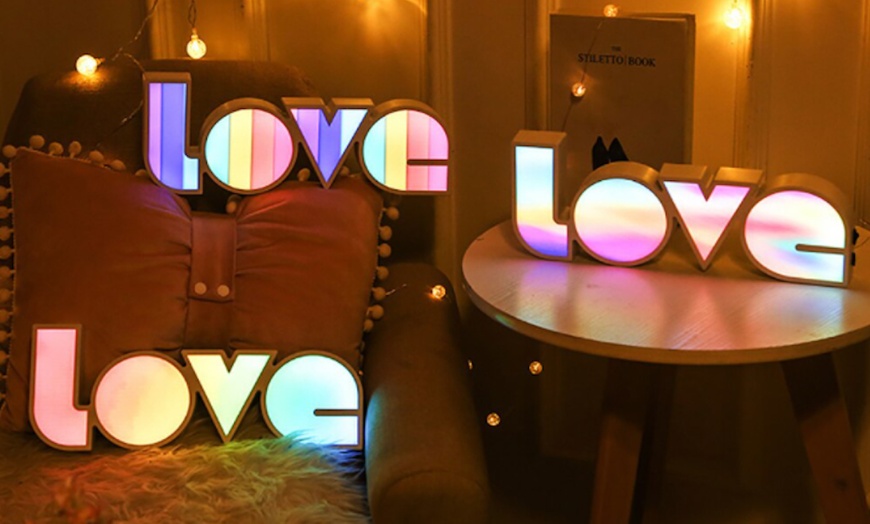 Image 1: Rainbow LOVE Letter Lamp