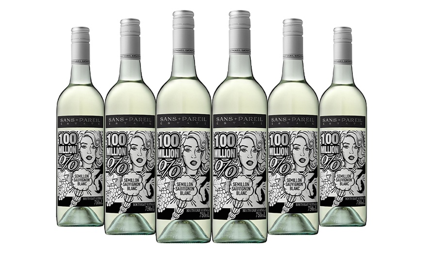 Image 1: Six Bottles of 100 million % Semillon Sauvignon Blanc White Wine 750ml