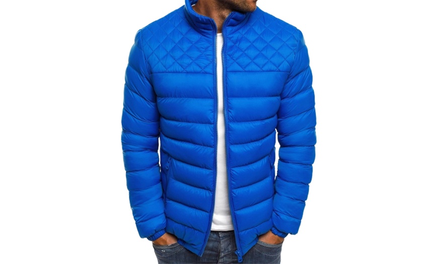 Image 6: Zipper Closure Winter Jacket with Stand-Up Collar