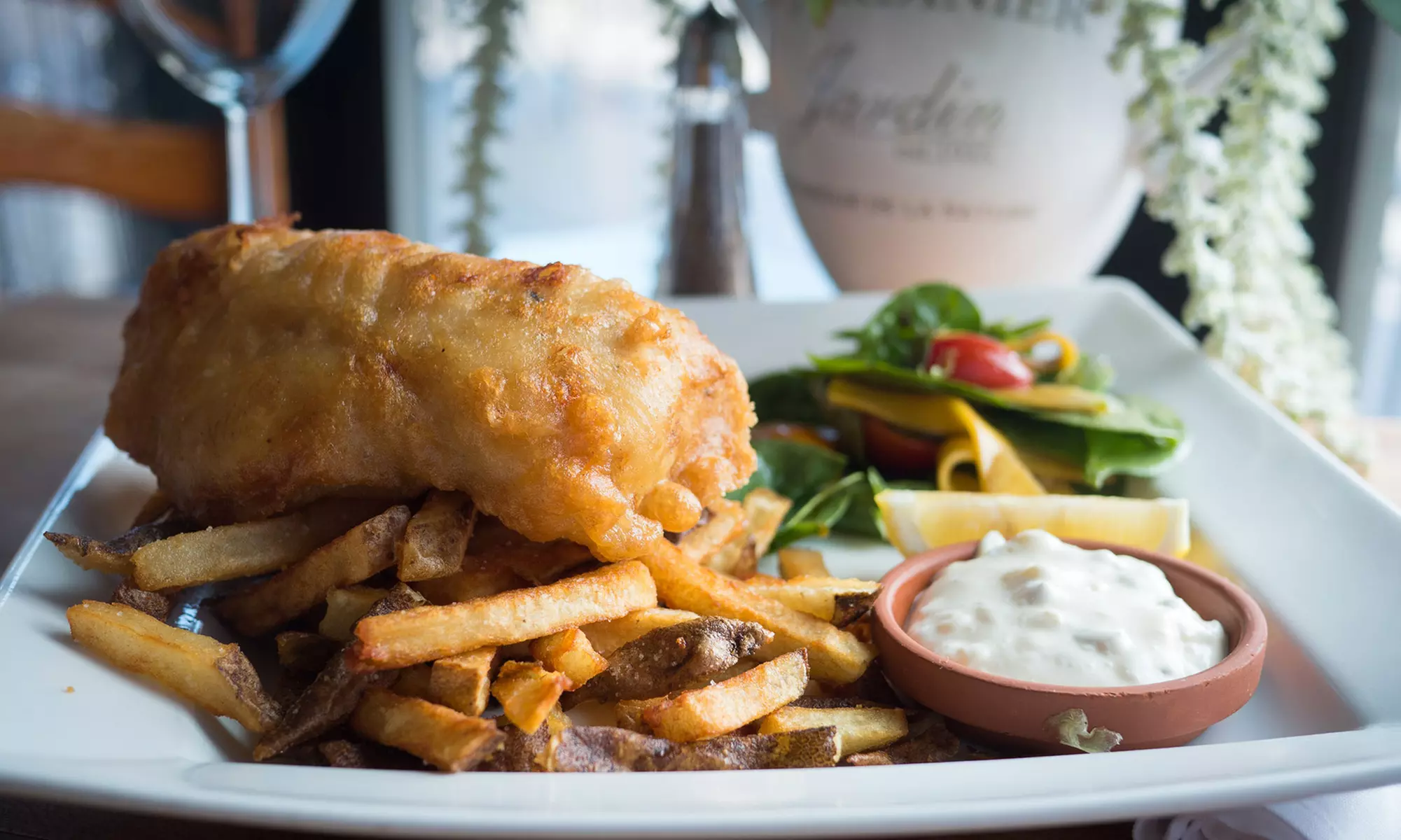 Lunch or Dinner for Two or More at Bay Moorings Restaurant (Up to 47% Off). Three Options Available. - Primary Image