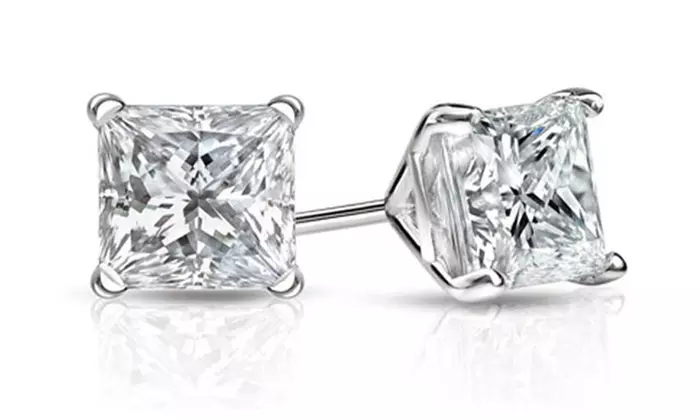 2.00 CTW Crystal Studs in Sterling Silver Made With Crystals From Swarovski