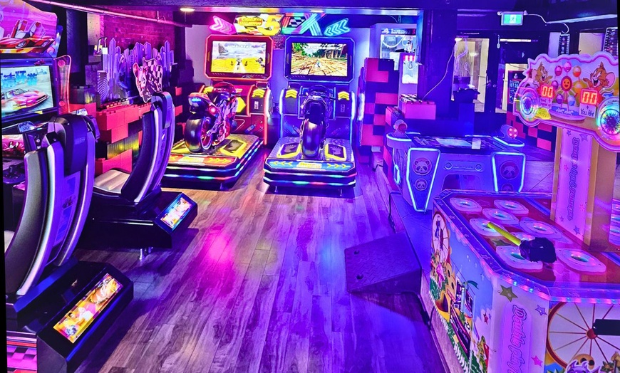 Image 2: Experience a 30/60-Minute VR Session for up to Six Plus Arcade Tokens