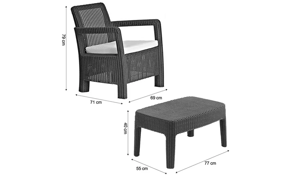 Keter Allibert Tarifa Three-Piece Balcony Bistro Set - Image 4