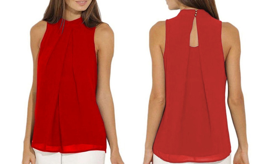 Image 2: Sleeveless Chiffon Blouse 