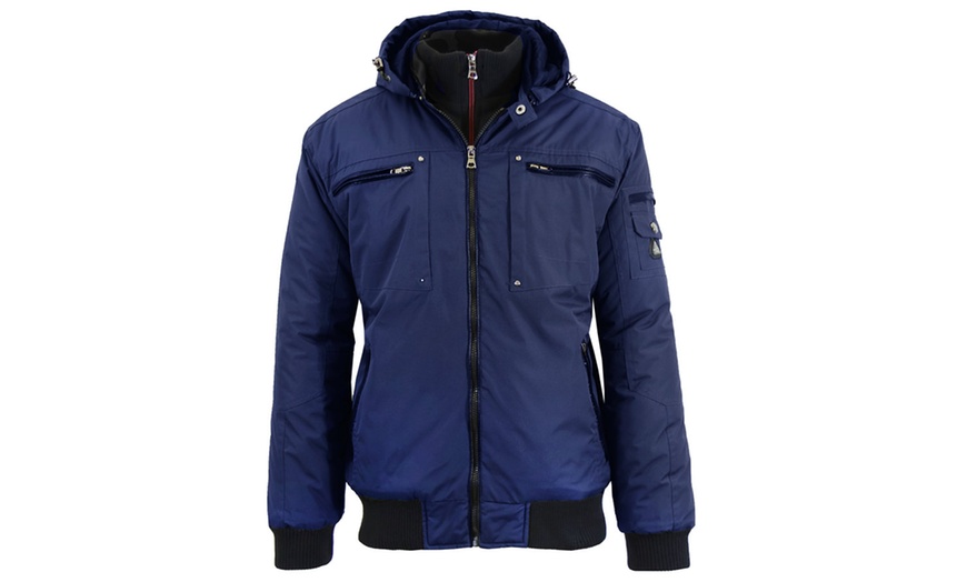 Image 9: Spire By Galaxy Men's Heavyweight Jackets with Detachable Hood